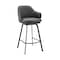 Armen Living Brigden Gray Faux Leather and Black Metal Swivel 26" Counter Stool LCBRBABLGR26 - alternate 1